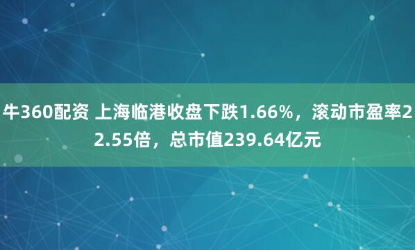 牛360配资 上海临港收盘下跌1.66%，滚动市盈率22.55倍，总市值239.64亿元