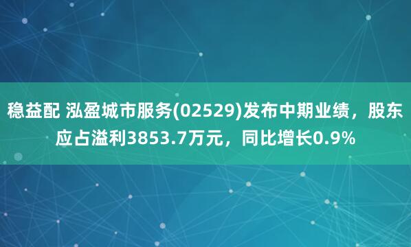 稳益配 泓盈城市服务(02529)发布中期业绩，股东应占溢利3853.7万元，同比增长0.9%